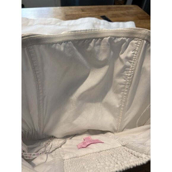 LILLY PULITZER White Jacquard Halter Dress Beaded Apron Size 2 Summer Preppy - Picture 10 of 11